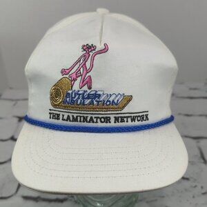 Pink Panther Butler Insulation‎ Vtg Rope Front Hat Adjustable Ball Cap